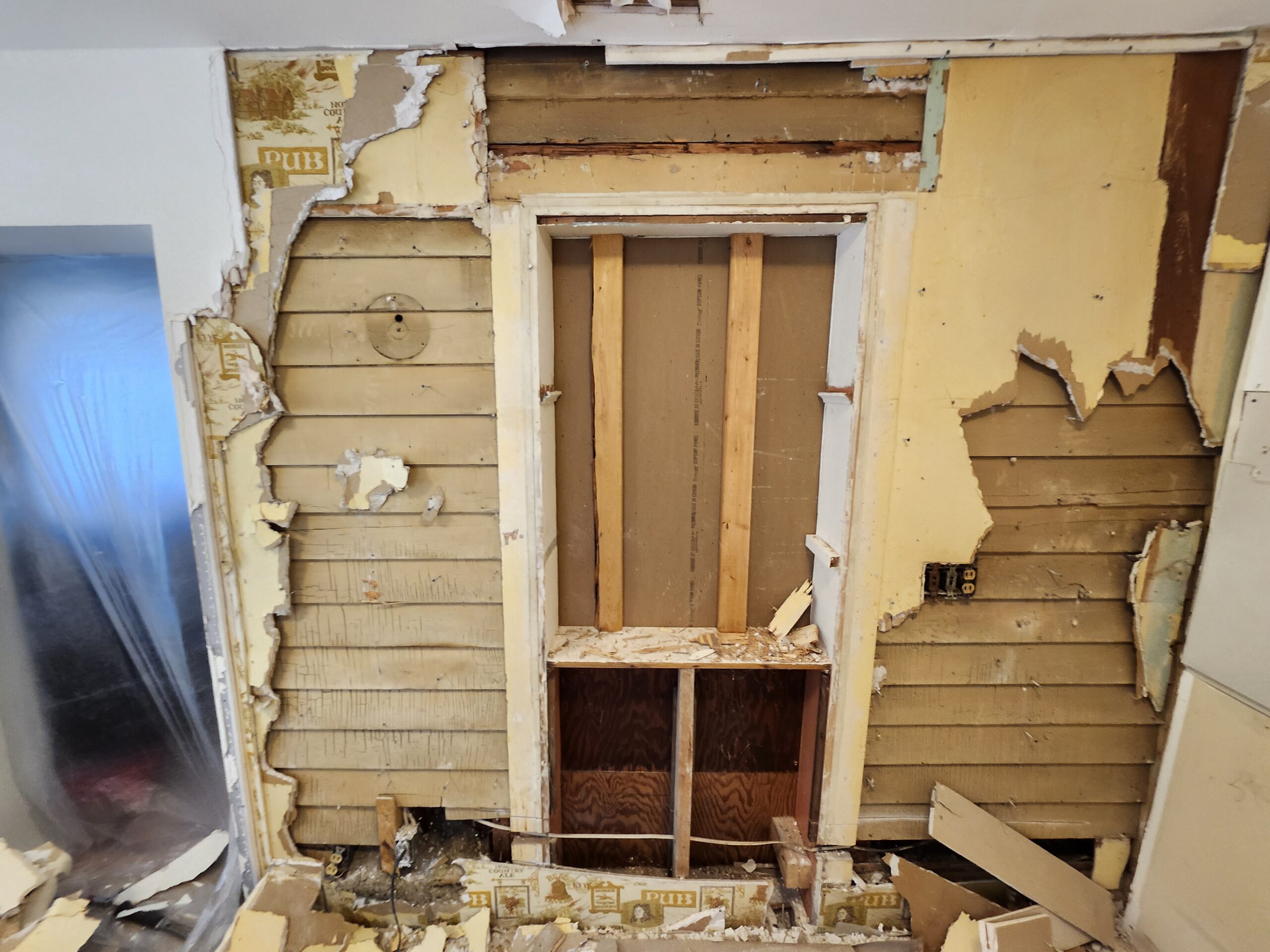 Ongoing demolition of the load bearing wall