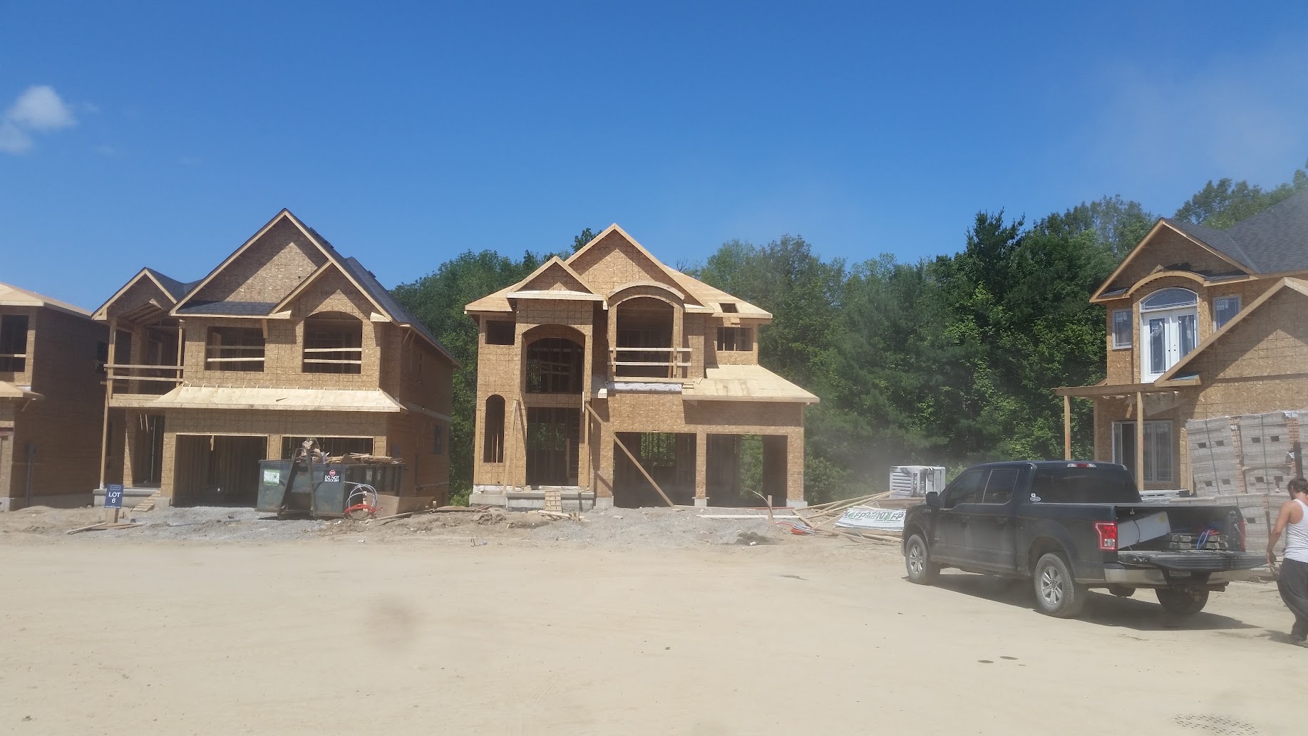 New home wall and roof framing