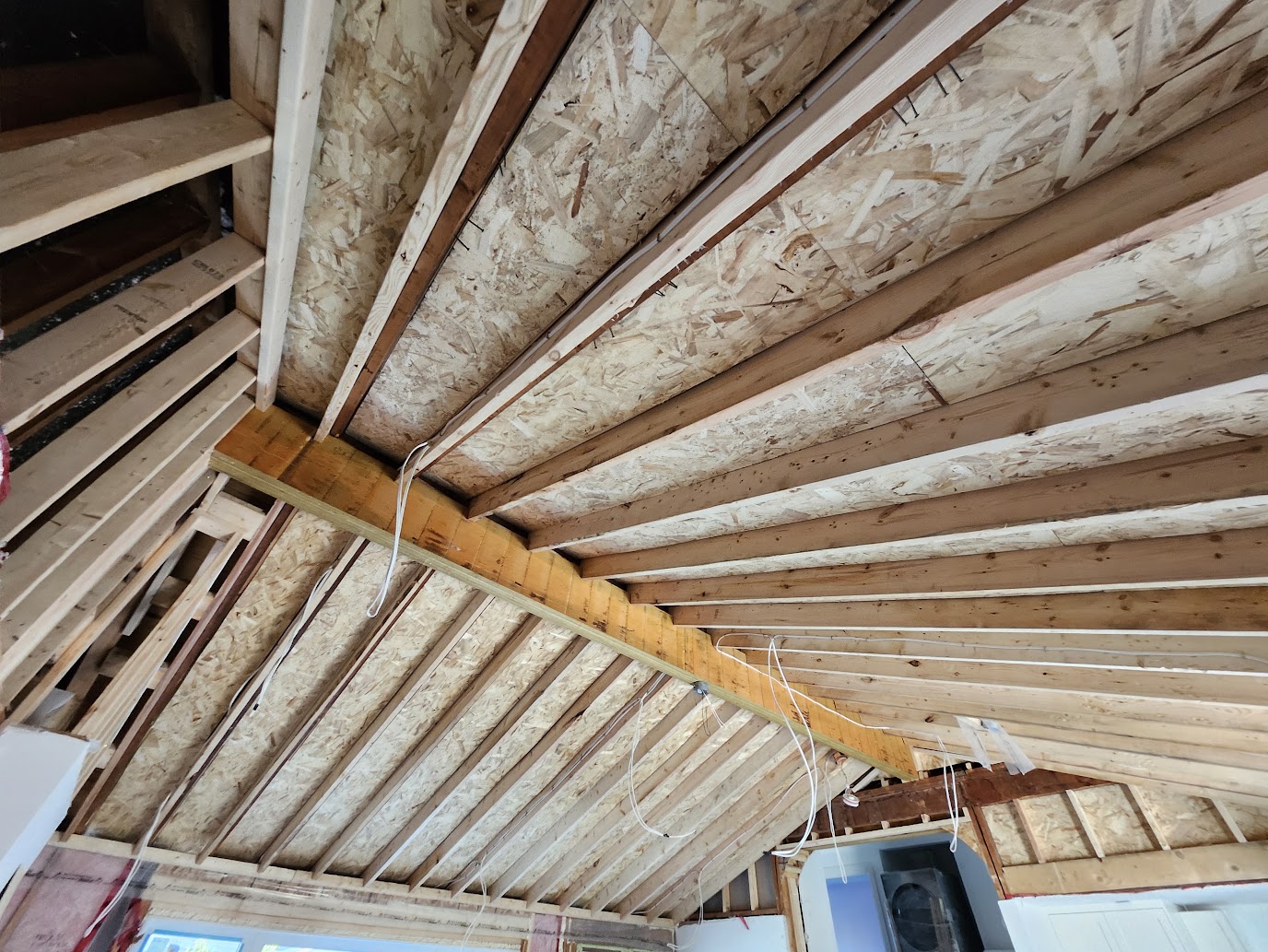 Vaulted cathedral ceiling and roof framing
