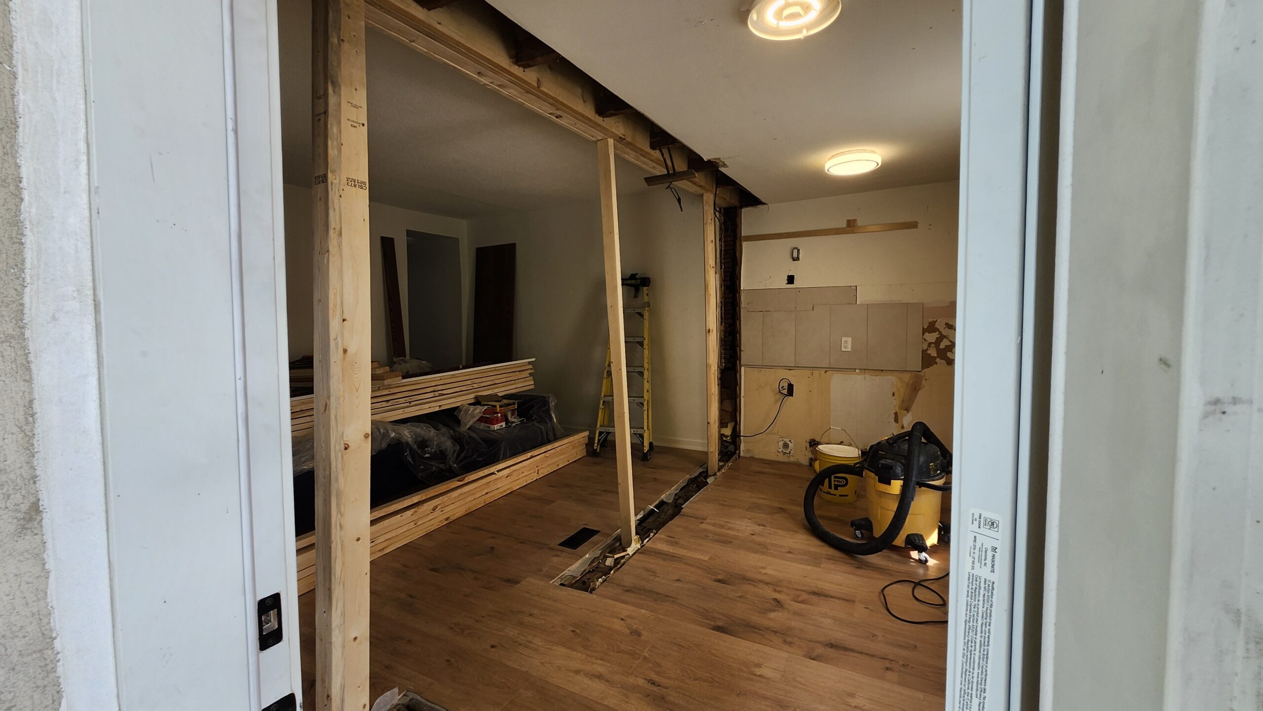 Installation of load bearing beam